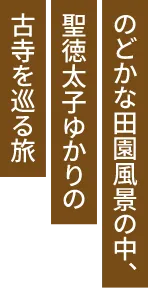 のどかな田舎風景の中、聖徳太子ゆかりの古寺を巡る旅