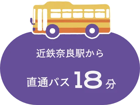 近鉄奈良駅から直通バス18分