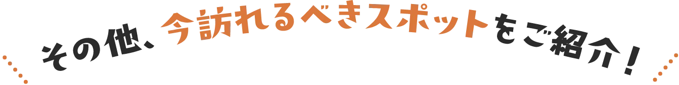 その他、今訪れるべきスポットをご紹介！