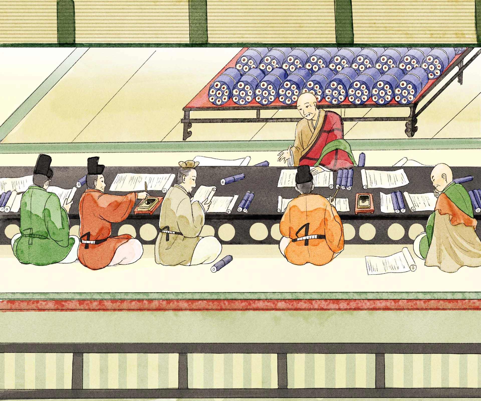 玄奘三蔵の旅のイラスト