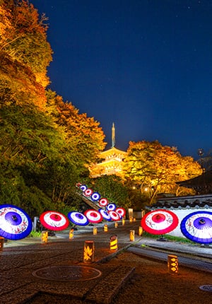 写真：岡寺のライトアップ