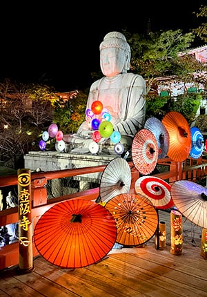 写真：壷阪寺のライトアップ