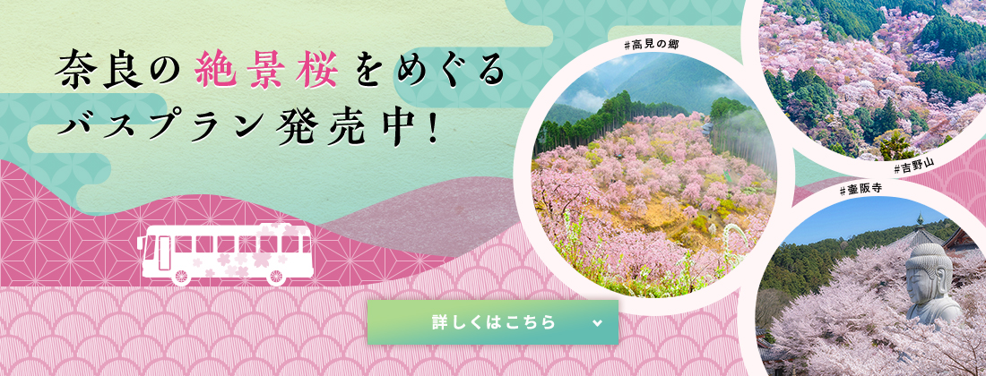 奈良の絶景桜をめぐるバスプラン発売中！詳しくはこちら