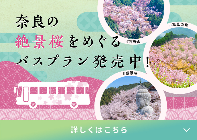 奈良の絶景桜をめぐるバスプラン発売中！詳しくはこちら