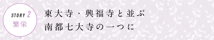 STORY2 繁栄 東大寺・興福寺と並ぶ南都七大寺の一つに