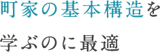 町家の基本構造を学ぶのに最適