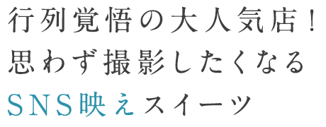 行列覚悟の大人気店！思わず撮影したくなるSNS映えスイーツ