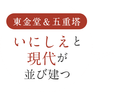 東金堂＆五重塔 いにしえと現代が並び建つ