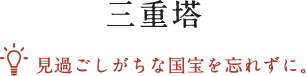 三重塔 見過ごしがちな国宝を忘れずに。