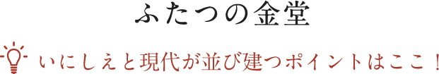 ふたつの金堂 いにしえと現代が並び建つポイントはここ！